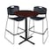 Cain Cain Caf e Table & Chair Sets, 30 W, 30 L, 42 H, Mahogany TCB30RNDMH4495BK - alternate 1